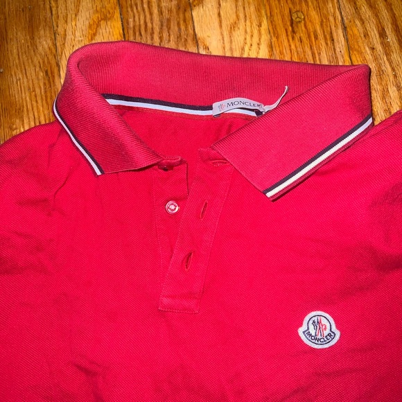 Red moncler polo shirt - Picture 3 of 4